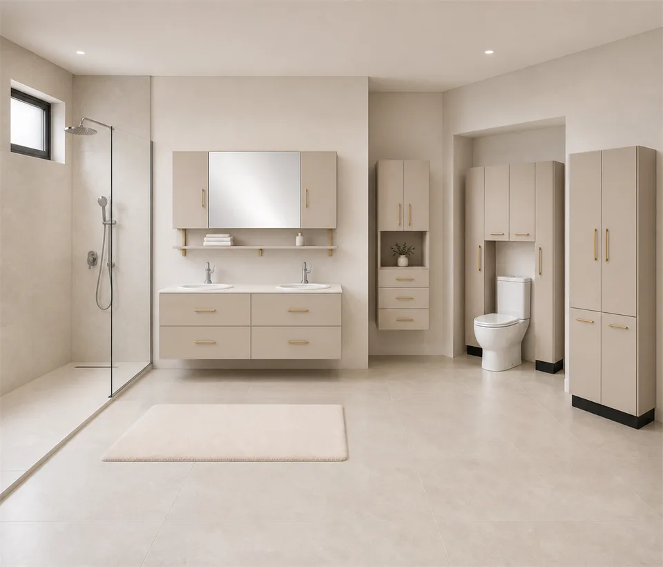 Banyo konsept görseli (3D), Meltem Bej paketi